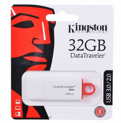 USB накопитель 32 GB Kingston DTIG4 белый/красный 3.0