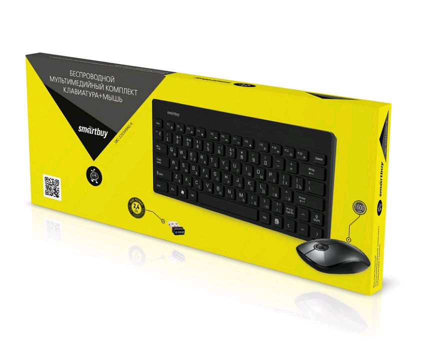 Мультимедийный комплект клавиатура+мышь Smartbuy ONE черный (SBC-220349AG-K) /20