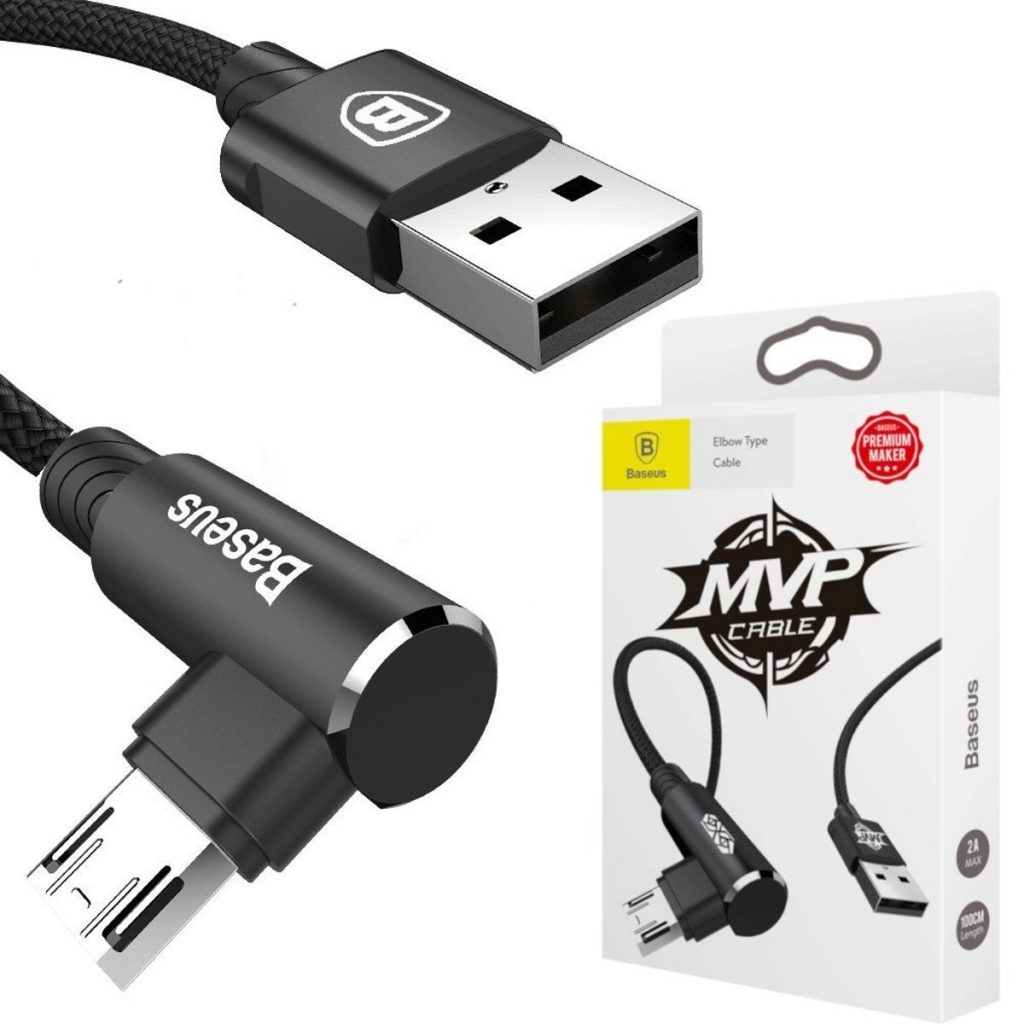 Кабель USB Micro USB 1m 2A MVP Elbow угловой BASEUS черный CAMMVP-A01