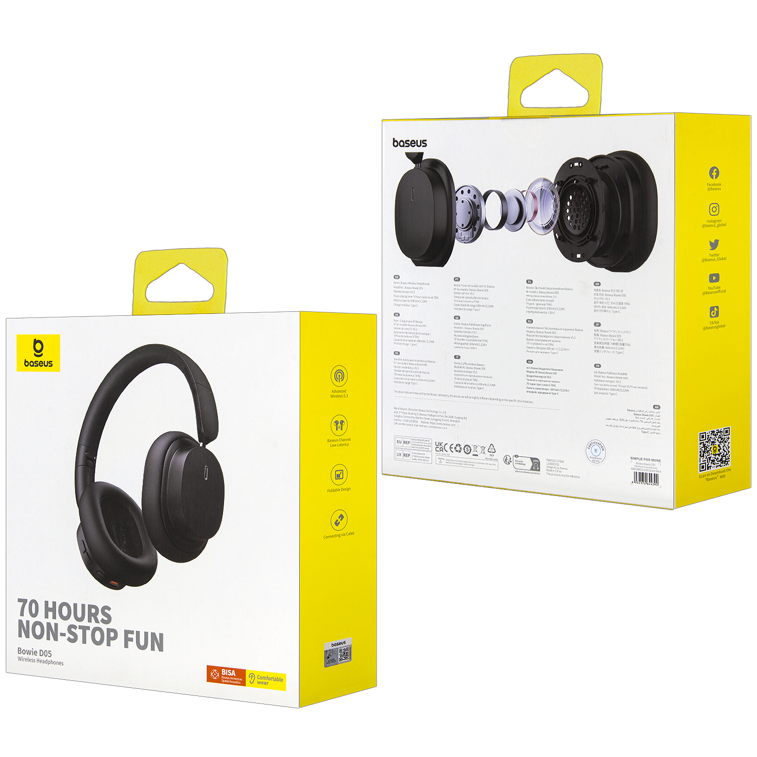 Наушники Bluetooth D05 Bowie Wireless Headphone Baseus черные A00024601113-00