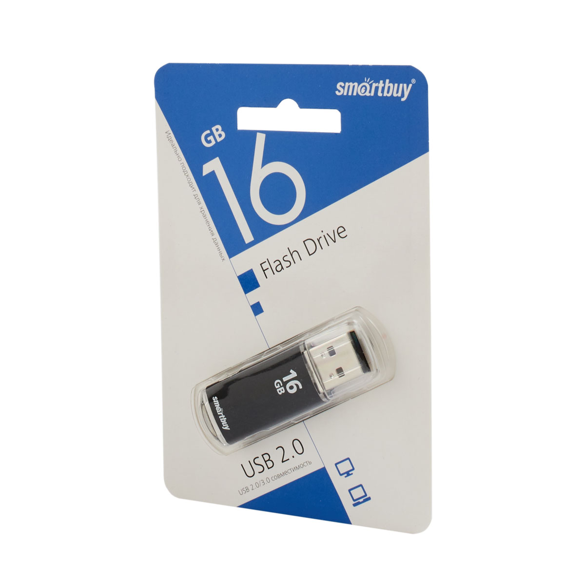 USB накопитель 16 GB Smart Buy V-Cut Black