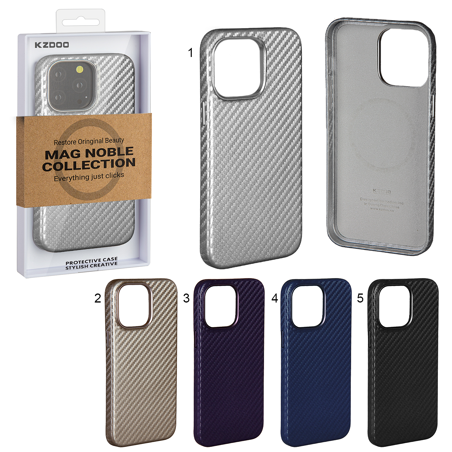 Чехол iPhone 15 Pro Mag Noble Collection Carbon K-DOO