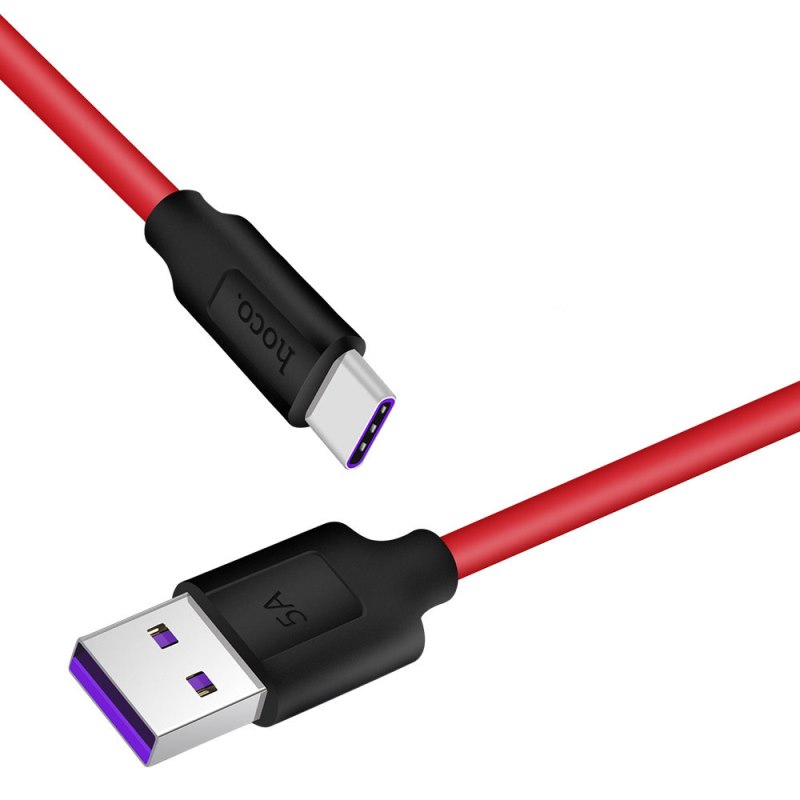 Кабель USB Type-C X11 1.2m HOCO красный с черным
