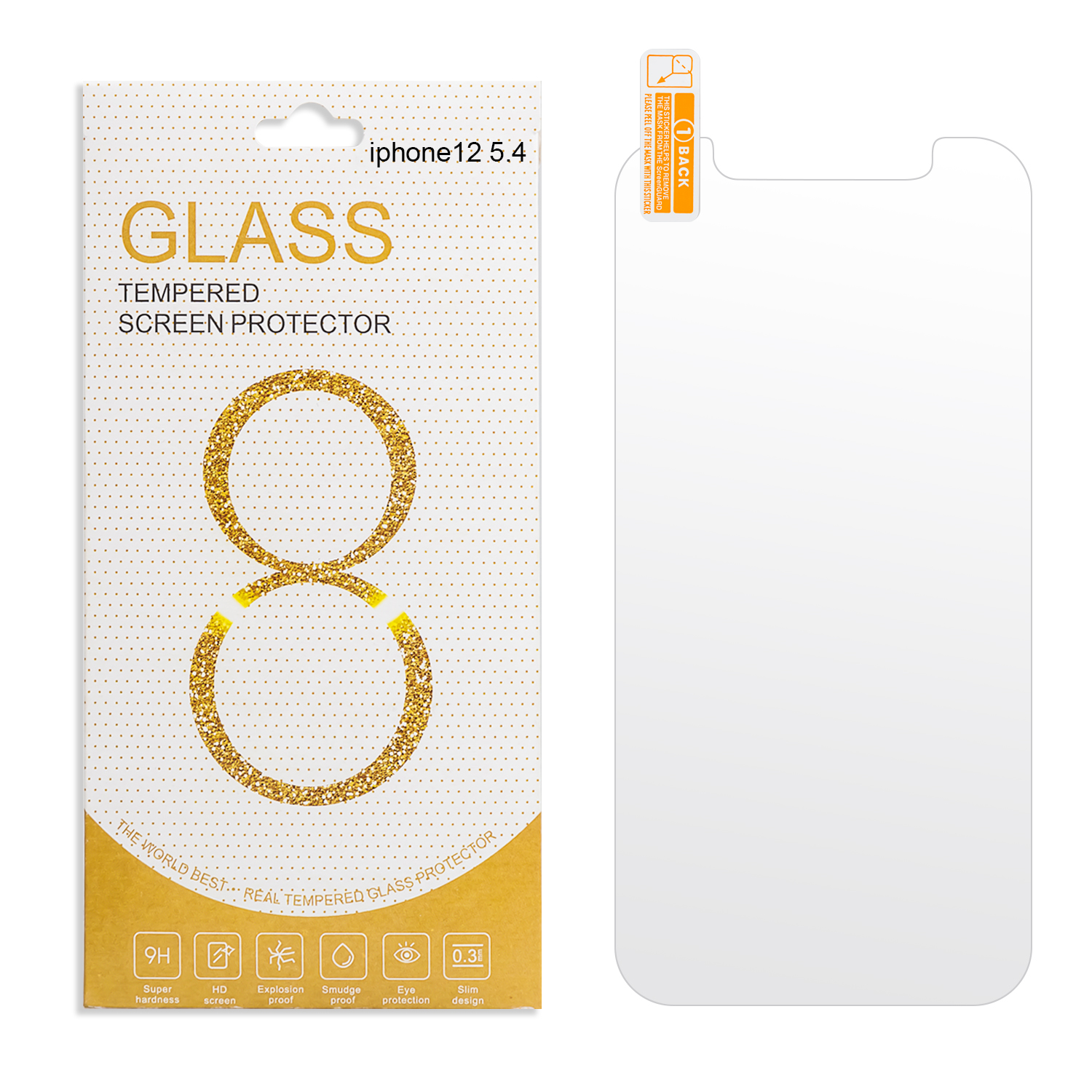 Защитное стекло iPh 12 Mini 0.3mm 2.5D
